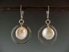 Sterling Silver and Coin Pearl Earrings